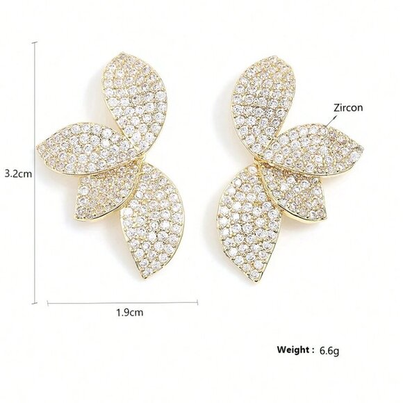 Women's Rakol Elegant Copper Irregular-Shaped Earrings - Picture 3 of 14